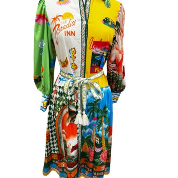 ALEMAIS Paradiso Graphic-Print Shirt Dress - Picture 2 of 7